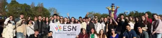 Our international students taking a group picture