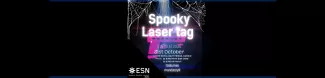 Poster that says spooky laser tag