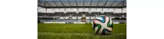 Image of a ball on a football field