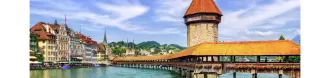 image of the famous brigde and tower of Luzern