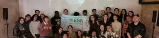 movie night with ESN flag