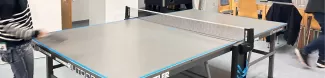 Playing table tennis